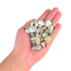 Pedra Rolada Cristal Amazonita 2 a 3 cm Pacote 200g