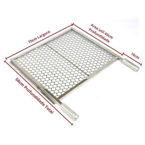 Grelha Moeda Inox Chapa Grossa C/Aba 75×43cm
