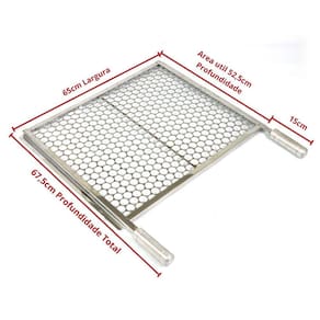 Grelha Moeda Inox Chapa Grossa C/Aba 65×52,5cm.