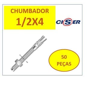 Chumbador Parabolt Cba 1/2 X 4 Pbc Zincado 50 Peças