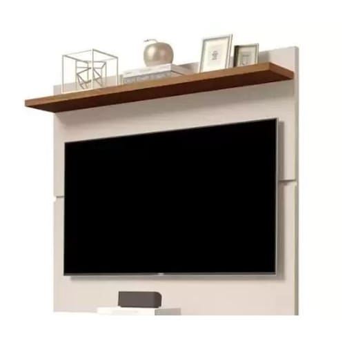 imagem-Painel Suspenso Flutuante Home TV Até 46 Polegadas Prateleira Superior Vivare New 1.08 - Off White