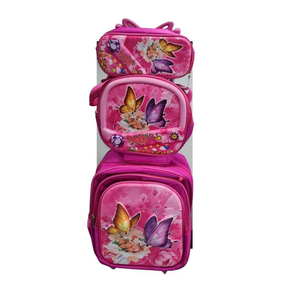 Mochila De Rodinhas Borutoestojokit Lancheira Naruto Cor Rosa