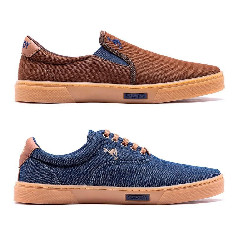 Tênis Masculino Casual Polo Joy + Slip On Kit