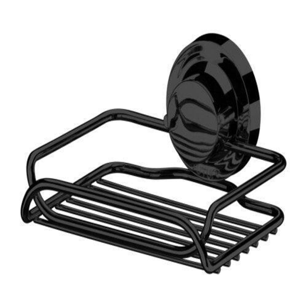 Porta Sabonete Preto Onix Saboneteira Com Ventosa 4053Ox