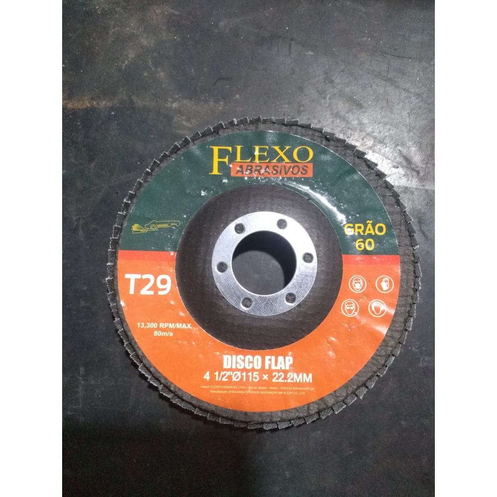 DISCO FLAP DE 4 1/2 115mm GRÃO 60 T29