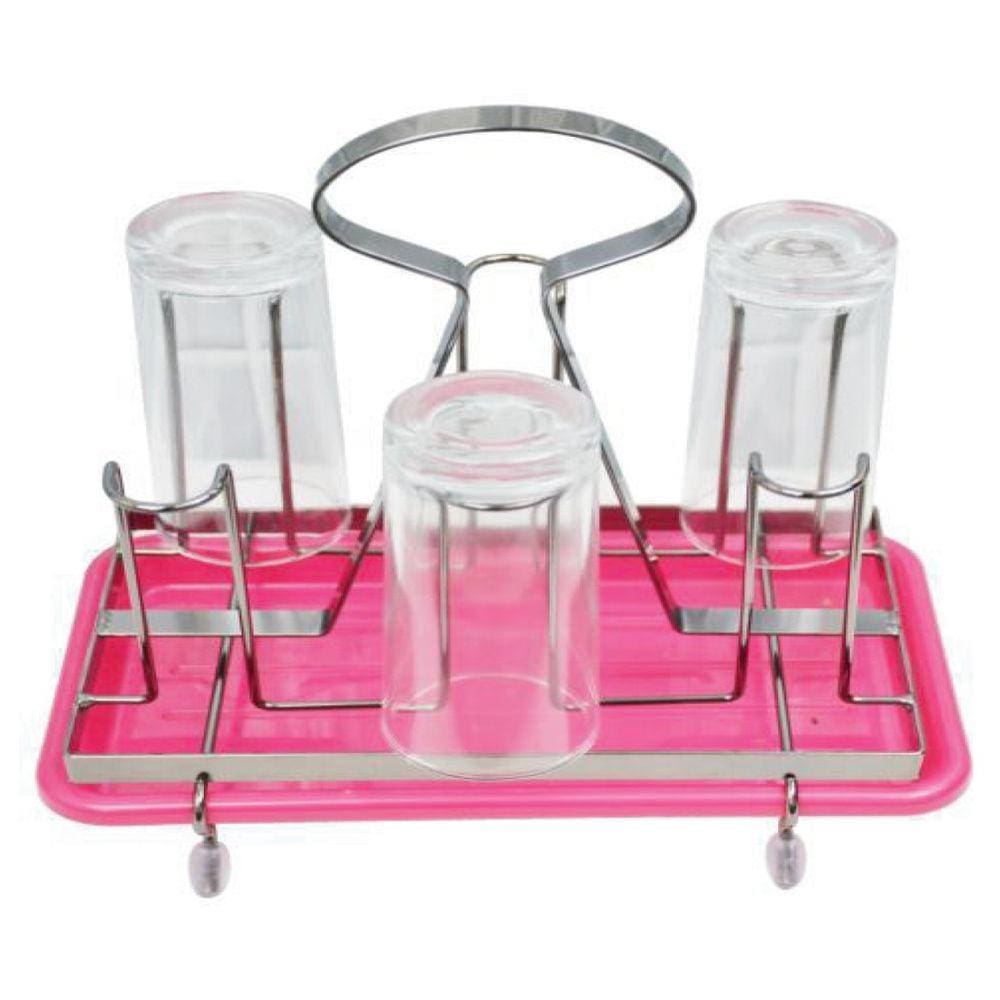 Escorredor De Copos Com 6 Espaços Em Aço Inox 21cm