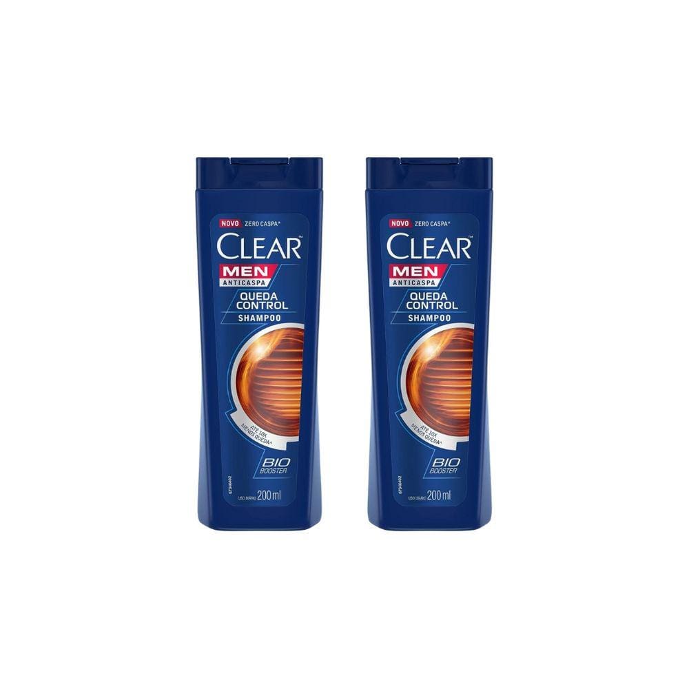 Shampoo Clear 200ml Controle Queda Men-Kit C/2un