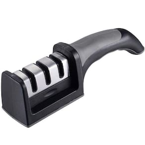 Afiador Amolador De Faca Cabo Plastico Preto 20X7X4,5Cm