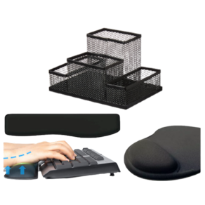 Organizador De Mesa + Kit Pad (mouse Pad E Apoio De Teclado)