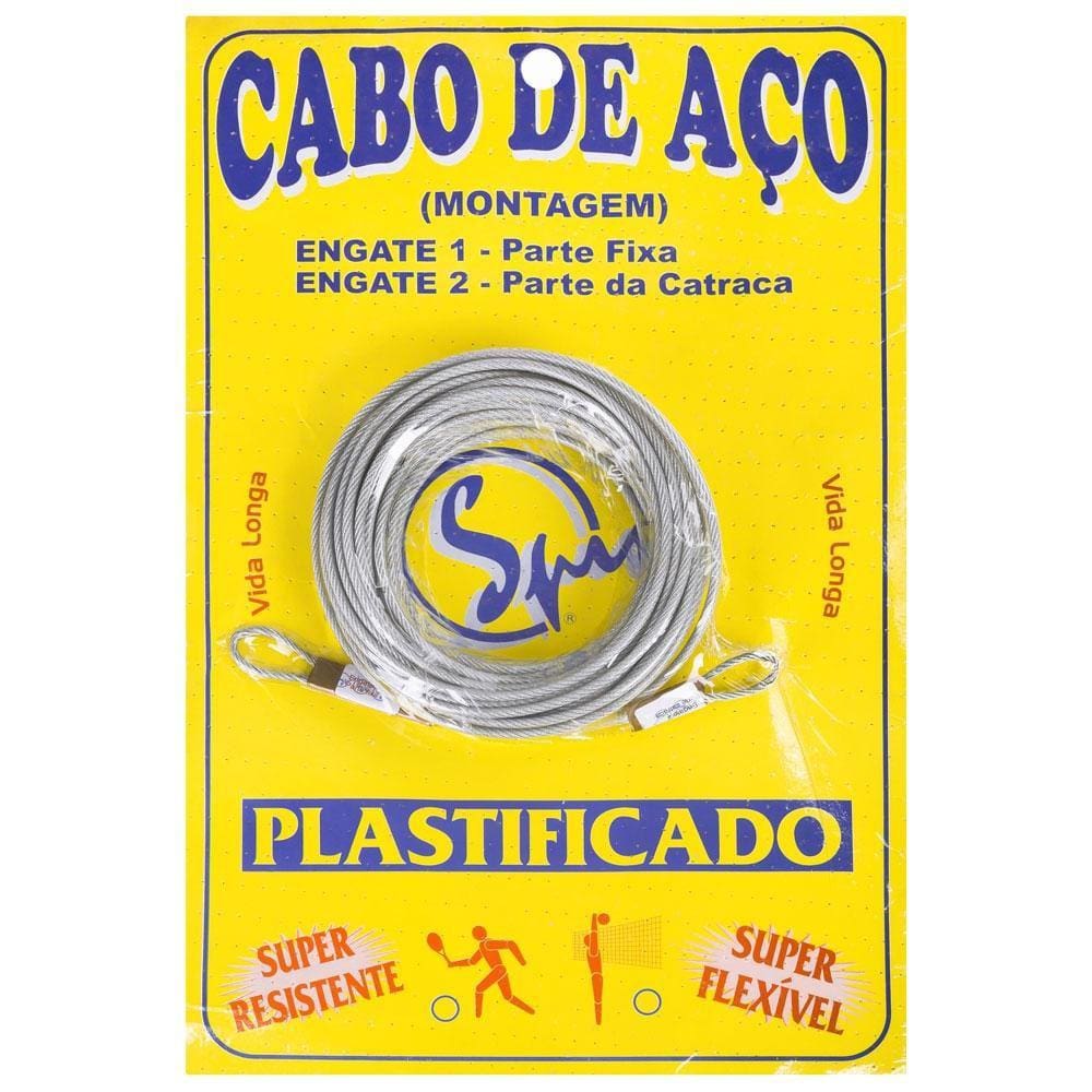 Cabo de Aço Spin Galvanizado e Plastificado - Para Rede de Tênis