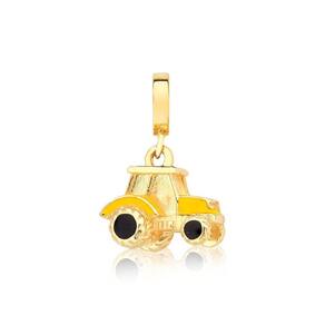 Charm VL Agro Trator Esmaltado Revestido em Ouro