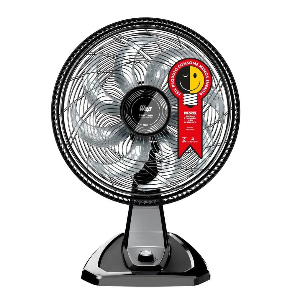 Ventilador de Mesa e Parede WAP Flow Turbo 2 em 1 Silent Flow 8 Pás 180w 127v Preto