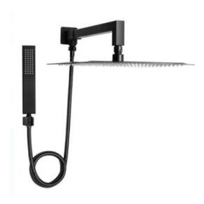 Ducha Inox 30 Cm Preta Completa Com Desviador E Ducha Manual