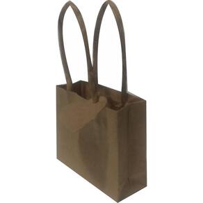 Sacola Papel kraft Mini 6,5x6,5x2,5 cm c/ Tag Coração 50 un