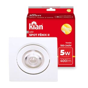 Kit 3 Spot Luminaria Embutir Led Quadrada 5W 3000K Kian