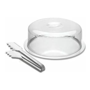 Boleira de Inox com Tampa e Pegador - 3 Peças
