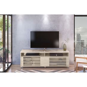 Rack Frizz Cross para TV de até 65 polegadas - CALACATA / OFF WHITE - Madetec
