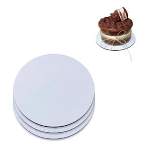 Kit 5 Tabuleiro Cake Board P/ Bolo Redondo Mdf Branco 30cm