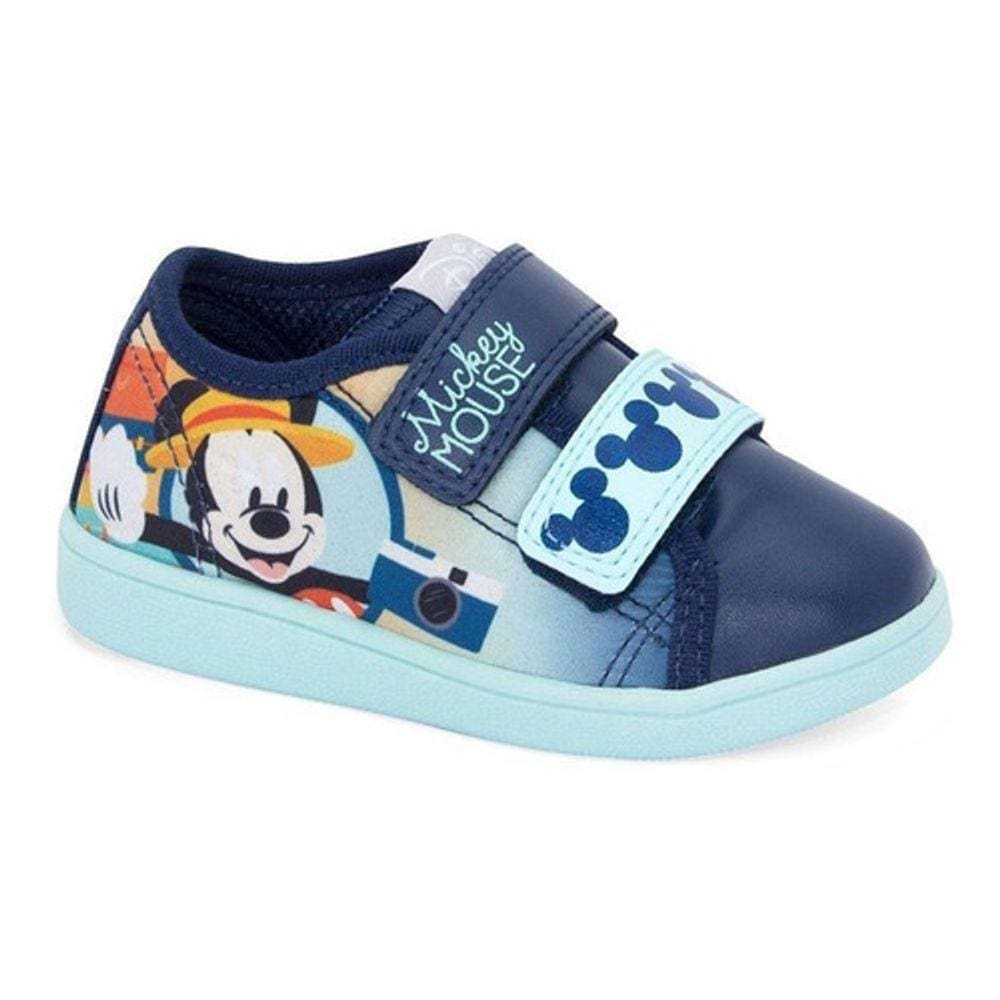 Tênis Infantil Masculino Mickey Mouse Disney Nº23 Cor Azul - Sugar Shoes
