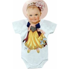 Body Manga Curta Mini Mix Princesa Branca De Neve Gbaby - GG