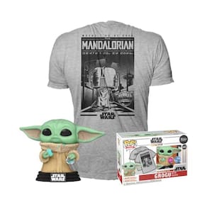 Funko Pop! & Tee: O Mandaloriano - Grogu com Cookies - M