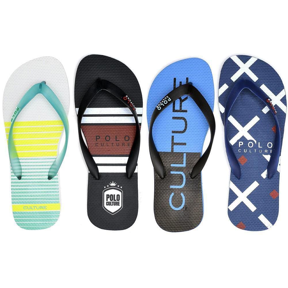 Chinelo Masculino Borracha Bico Redondo Polo Culture Kit 4