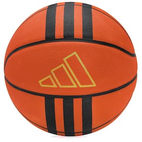 Bola de Basquete Adidas 3 Stripe Rubber X3 Tam 5 Laranja e Preta