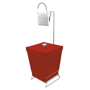 Lixeira Com Suporte De Papel Higiênico - Stolf Vermelho