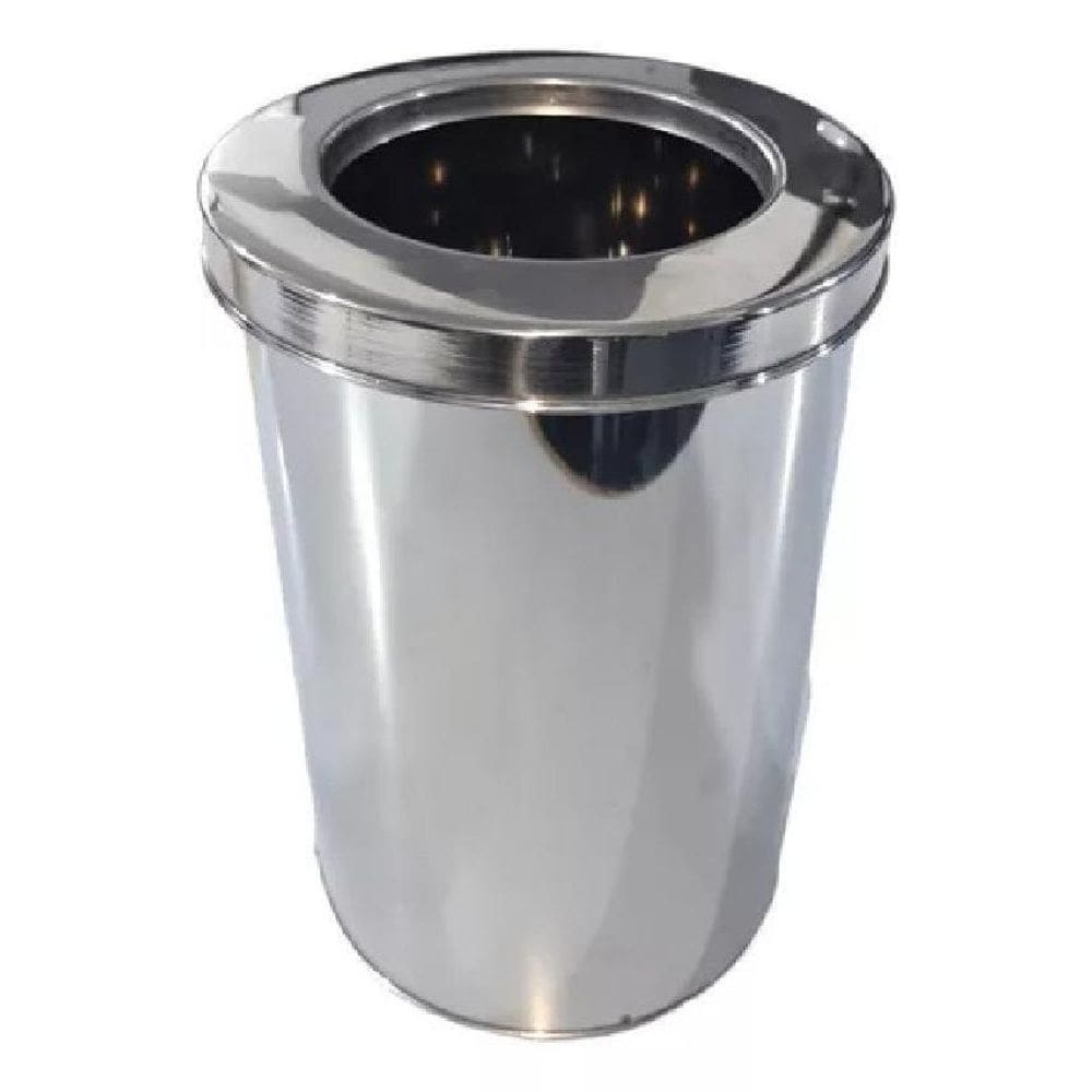 Lixeira De Inox Para Escritórios 23 Litros Tampa Aro 24X50