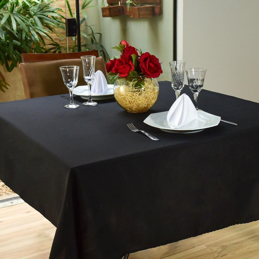 Toalha Mesa 6 Lugares Sala Jantar Oxford Lisa 2,50M Preto