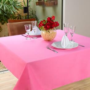 Toalha Mesa Posta 12 Cadeiras Oxford Lisa 3,50M X 1,40M Pink