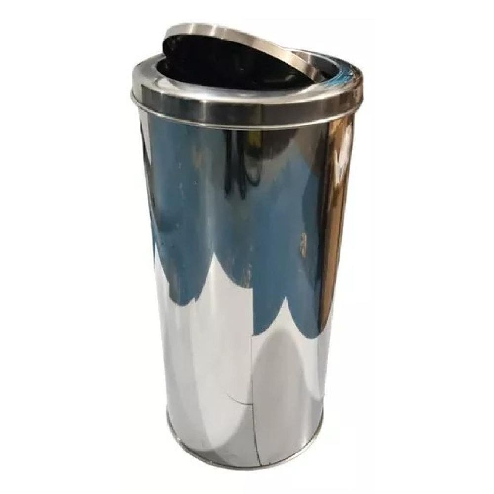 Lixeira De Inox Para Escritórios 27 Litros Basculante 24X60