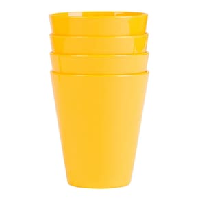 Conjunto de Copos Fresc 350ml 4 Peças Amarelo em Polipropileno Linha Tropical VEM