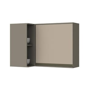 Armário Aéreo P/ Cozinha Canto Reto Connect C/ 1 Porta 95cm Duna/cristal - Henn