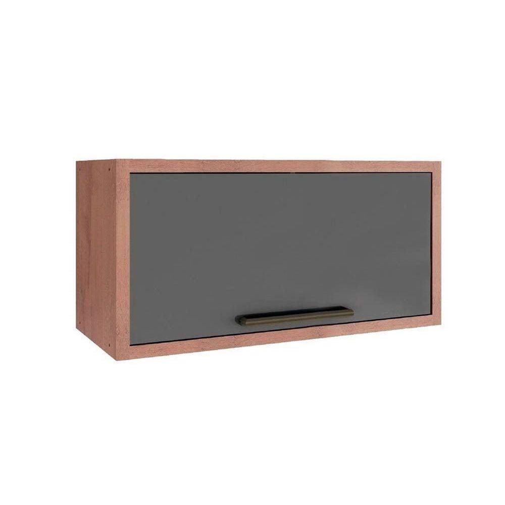 Armário Aéreo P/ Cozinha Syrah C/ 1 Porta Basculante 80cm Castanho/chumbo - Ronipa