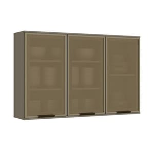 Armário Aéreo Cozinha Modulado Connect 3 Portas De Vidro Duna - Henn