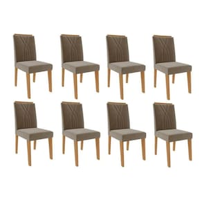 Cadeira Sala De Jantar Nicole Kit 8 Un Nature/Suede Joli - Cimol