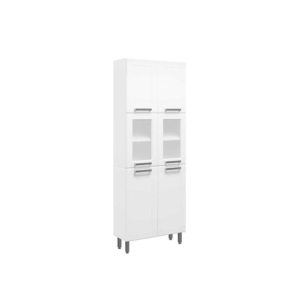 Paneleiro De Cozinha Múltipla 6037 6 Portas (2 Vidro) 70cm Branco - Bertolini