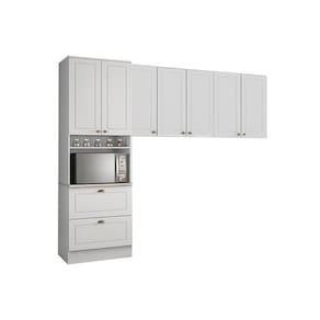 Cozinha Modulada Henn Americana 3 Peças (2 Armários + 1 Paneleiro) Cpt08 Branco