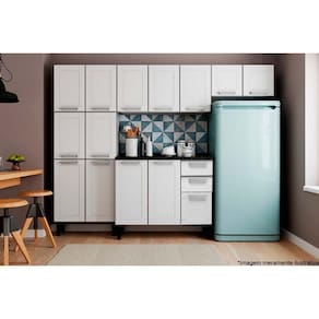 Cozinha Modulada Completa Múltipla 4 Peças (2 Armários + 1 Balcão + 1 Paneleiro) C4p84 Branco