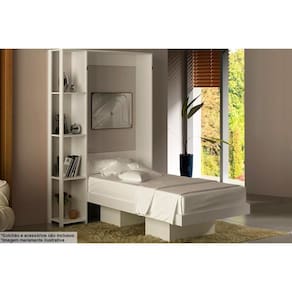 Cama Multifuncional Juvenil Solteiro Articulada Dobrável Cm8013 Branco - Tecno Mobili