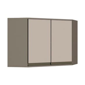 Armário Aéreo Cozinha Modulado Canto Oblíquo Connect 2 Portas Duna/cristal - Henn