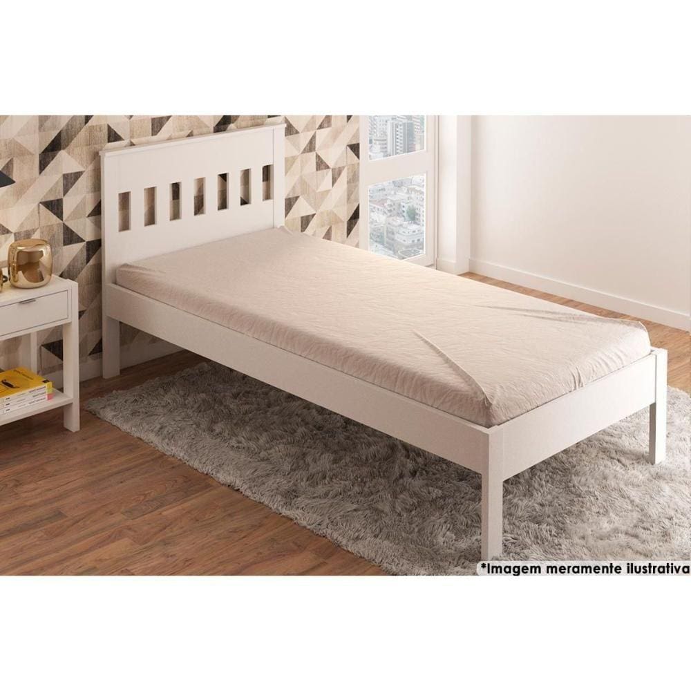 Cama Solteiro Cm8006 Branco - Tecno Mobili