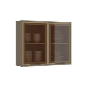 Armário Aéreo P/ Cozinha Connect C/ 2 Portas C/vidro 80cm Duna - Henn