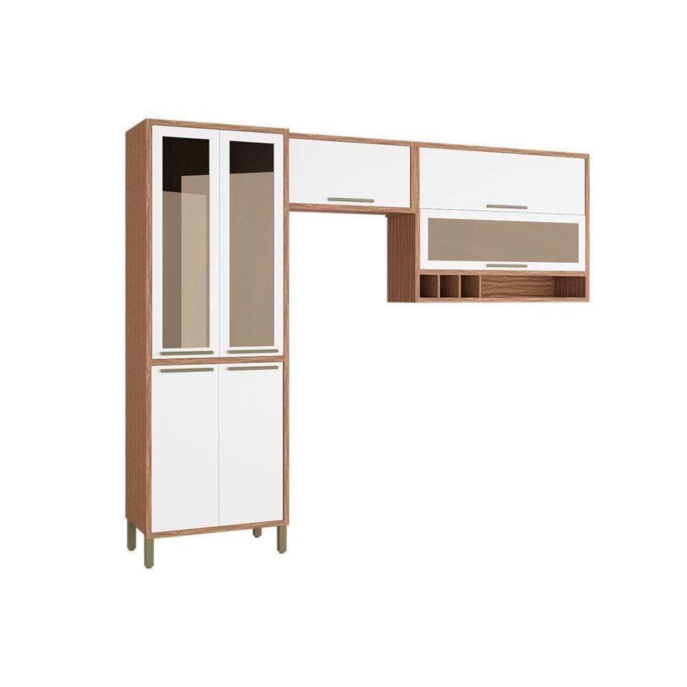 Cozinha Compacta Syrah 3 Peças (2 Armários + 1 Paneleiro) Cpt01 Sevilha/branco - Ronipa