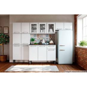Cozinha Modulada Bertolini Evidence 4 Peças (2 Armários + 1 Balcão + 1 Paneleiro) C4p39 Branco