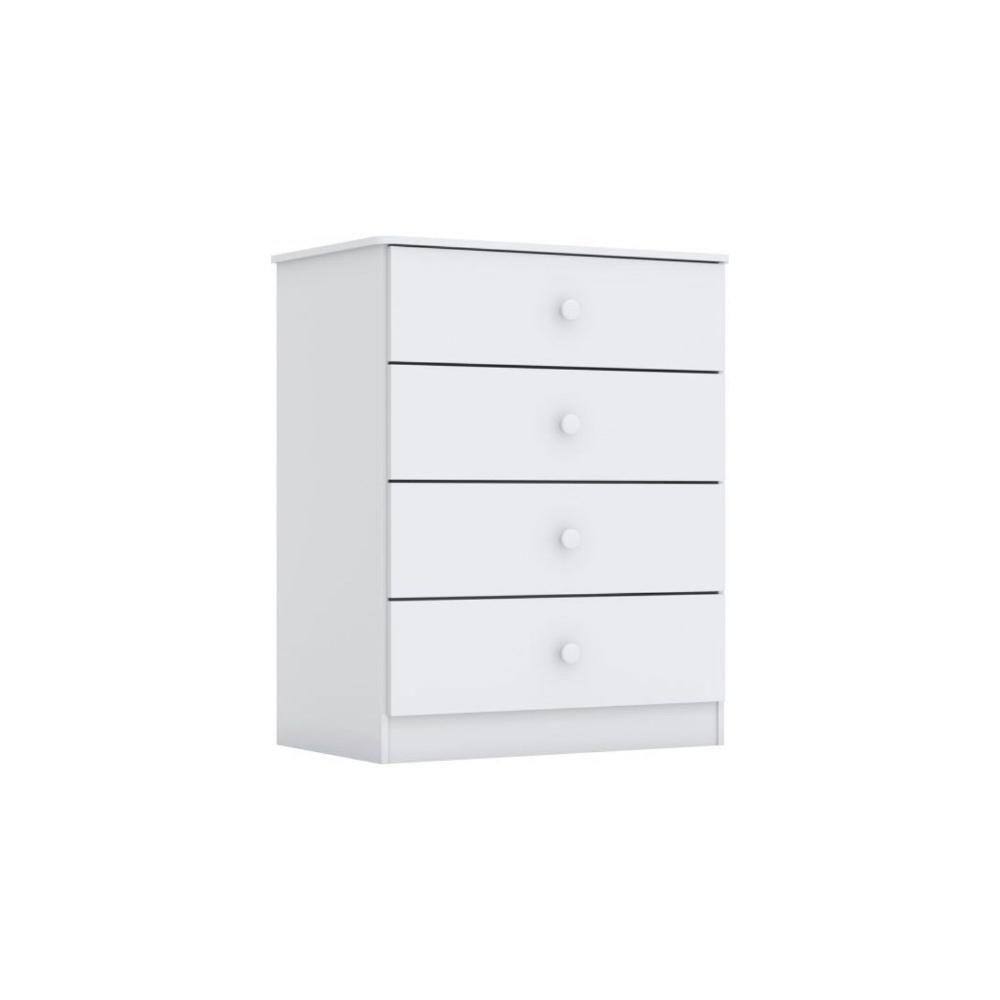 Cômoda Infantil Labirinto 4 Gavetas Branco - Henn