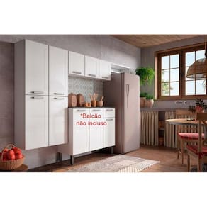Cozinha Modulada Completa Dona Maria 3 Peças (1 Armário + 1 Paneleiro + 1 Complemento) Cpt101 Branco