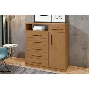Cômoda Casal Da Vinci New 1porta + 1nicho E 6 Gavetas Rovere - Lopas