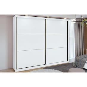 Guarda Roupa 2 Portas De Correr E 6 Gavetas Toronto Plus Branco Lopas